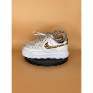 Womens Nike Court Vision Alta Platform Sneakers Size 6 White Leopard​